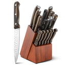 15 Pieces Stainless Steel Knife Block Set with Ergonomic Handle by LJGDeals