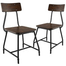 2 Pieces Modern Dining Room Side Chairs with Metal Frame-Brown by LJGDeals