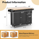 Kitchen Island Trolley Cart Wood with Drop-Leaf Tabletop and Storage Cabinet by LJGDeals