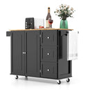 Kitchen Island Trolley Cart Wood with Drop-Leaf Tabletop and Storage Cabinet by LJGDeals