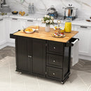 Kitchen Island Trolley Cart Wood with Drop-Leaf Tabletop and Storage Cabinet by LJGDeals