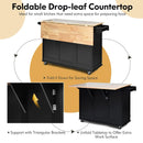 Kitchen Island Trolley Cart Wood with Drop-Leaf Tabletop and Storage Cabinet by LJGDeals