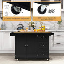 Kitchen Island Trolley Cart Wood with Drop-Leaf Tabletop and Storage Cabinet by LJGDeals
