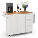 Kitchen Island Trolley Cart Wood with Drop-Leaf Tabletop and Storage Cabinet by LJGDeals
