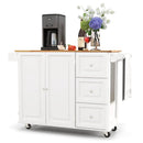 Kitchen Island Trolley Cart Wood with Drop-Leaf Tabletop and Storage Cabinet by LJGDeals