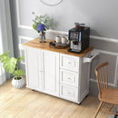 Kitchen Island Trolley Cart Wood with Drop-Leaf Tabletop and Storage Cabinet by LJGDeals