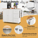 Kitchen Island Trolley Cart Wood with Drop-Leaf Tabletop and Storage Cabinet by LJGDeals