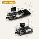 Stainless Steel Expandable Dish Rack with Drainboard and Swivel Spout