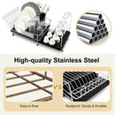 Stainless Steel Expandable Dish Rack with Drainboard and Swivel Spout by LJGDeals