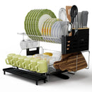2-Tier Detachable Dish Drying Rack with Cutlery Holder by LJGDeals