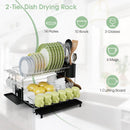 2-Tier Detachable Dish Drying Rack with Cutlery Holder by LJGDeals