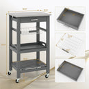 Kitchen Island Cart with Stainless Steel Tabletop and Basket by LJGDeals