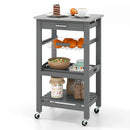 Kitchen Island Cart with Stainless Steel Tabletop and Basket by LJGDeals