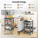 Kitchen Island Cart with Stainless Steel Tabletop and Basket by LJGDeals