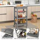 Kitchen Island Cart with Stainless Steel Tabletop and Basket by LJGDeals