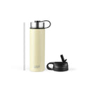 22 Oz Double-walled Insulated Stainless Steel Water Bottle with 2 Lids and Straw by LJGDeals