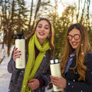 22 Oz Double-walled Insulated Stainless Steel Water Bottle with 2 Lids and Straw by LJGDeals