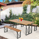 6-Person Outdoor Patio Dining Table Set with 2 Inch Umbrella Hole by LJGDeals