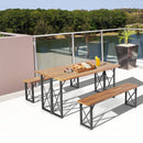 6-Person Outdoor Patio Dining Table Set with 2 Inch Umbrella Hole by LJGDeals