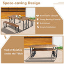 6-Person Outdoor Patio Dining Table Set with 2 Inch Umbrella Hole by LJGDeals