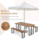 6-Person Outdoor Patio Dining Table Set with 2 Inch Umbrella Hole by LJGDeals