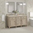 James Martin Lorelai 60" Double Bathroom Vanity, Whitewashed Oak
