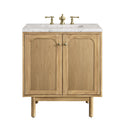 James Martin Laurent 30" Dual Mount Single Bathroom Vanity, Light Natural Oak