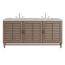 James Martin Portland 72" Double Bathroom Vanity, Whitewashed Walnut
