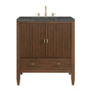 James Martin Myrrin 30" Single Bathroom Vanity, Mid-Century Walnut