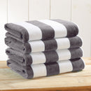 Cotton Velour Cabana Stripe Beach Towel - Novia Collection by Great Bay Home