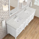 James Martin Brittany 84" Double Bathroom Vanity, Bright White