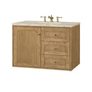 James Martin Laurent 36" Dual Mount Single Bathroom Vanity, Light Natural Oak