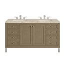 James Martin Chicago 60" Double Bathroom Vanity, Walnut Whisper