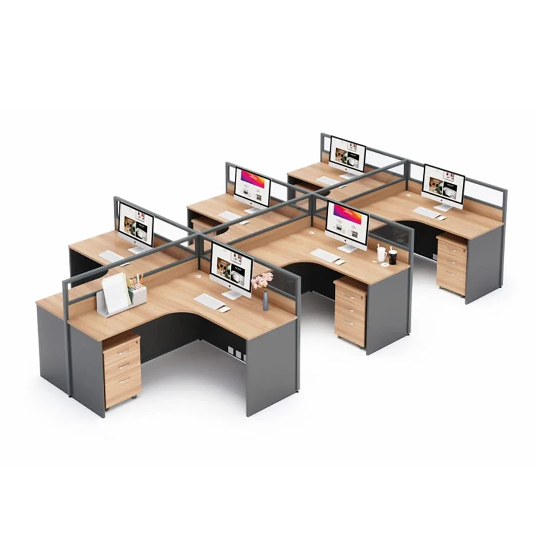 Keaton · L-Shaped Cubicle Workstation, close-up of the surface