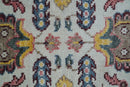 Kelly Turkish Design Ivory And Blue Hand Knotted Wool Rug