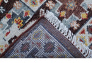 Ken Transitional Design Brown And Mustard Hand Knotted Wool Rug by The Rug Decor