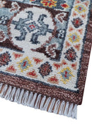 Ken Transitional Design Brown And Mustard Hand Knotted Wool Rug by The Rug Decor