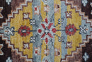 Ken Transitional Design Brown And Mustard Hand Knotted Wool Rug by The Rug Decor