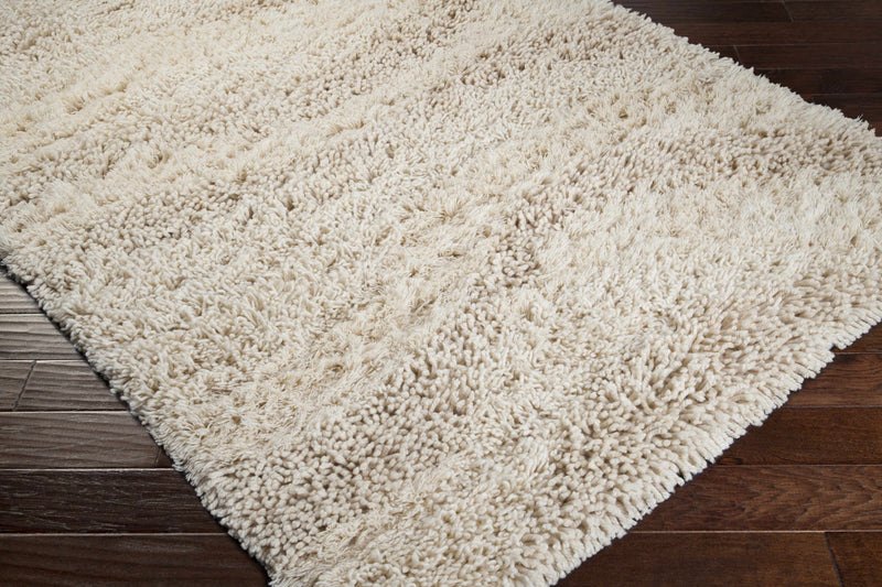 Kettering Solid Cream Wool Shag Rug