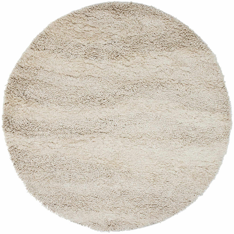 Kettering Solid Cream Wool Shag Rug