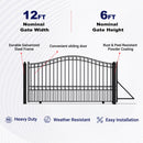 12x6 ft Steel Sliding Driveway Gate