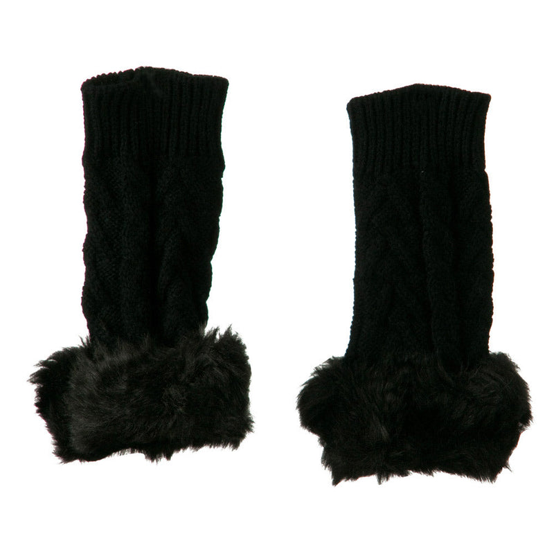 Knitted Fur Cuff Arm Warmer
