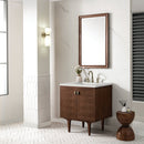James Martin Amberly 30" Dual Mount Single Bathroom Vanity, Mid-Century Walnut