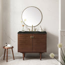 James Martin Amberly 36" Dual Mount Single Bathroom Vanity, Mid-Century Walnut