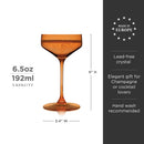 Reserve Nouveau Crystal Coupe Glasses in Amber Set of 2 by Viski