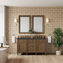James Martin Brittany 60" Double Bathroom Vanity, Saddle Brown