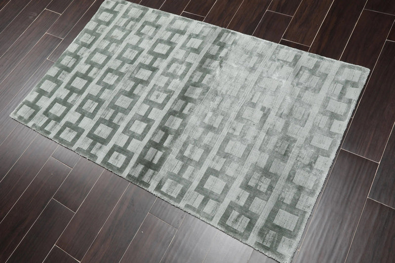 3' x 5' Handmade Art Silk Loop & Cut Pile Oriental Area Rug Contemporary Slate
