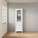 James Martin Brittany Linen Cabinet, Bright White