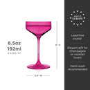 Reserve Nouveau Crystal Coupe Glasses in Berry Set of 2 by Viski