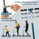 Folding Aluminum Alloy Scooter with 3 Adjustable Heights-Blue by LJGDeals